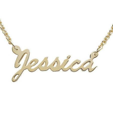 18K Gold over Sterling Silver Hollywood Script Necklace