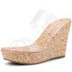 thumbnail image 1 of De mujer Plataforma Tacones Correas transparentes Tacones de cuña Sandalias Claro 40, 1 of 6