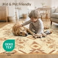 thumbnail image 4 of ODIKA 8'x10' Orange Burnt Retro Geometric Frame Terracotta Print Vintage Creamy Washable Area Rug None Durable, Non-Slip for Living Room, Under Sectional, Family, 4 of 7