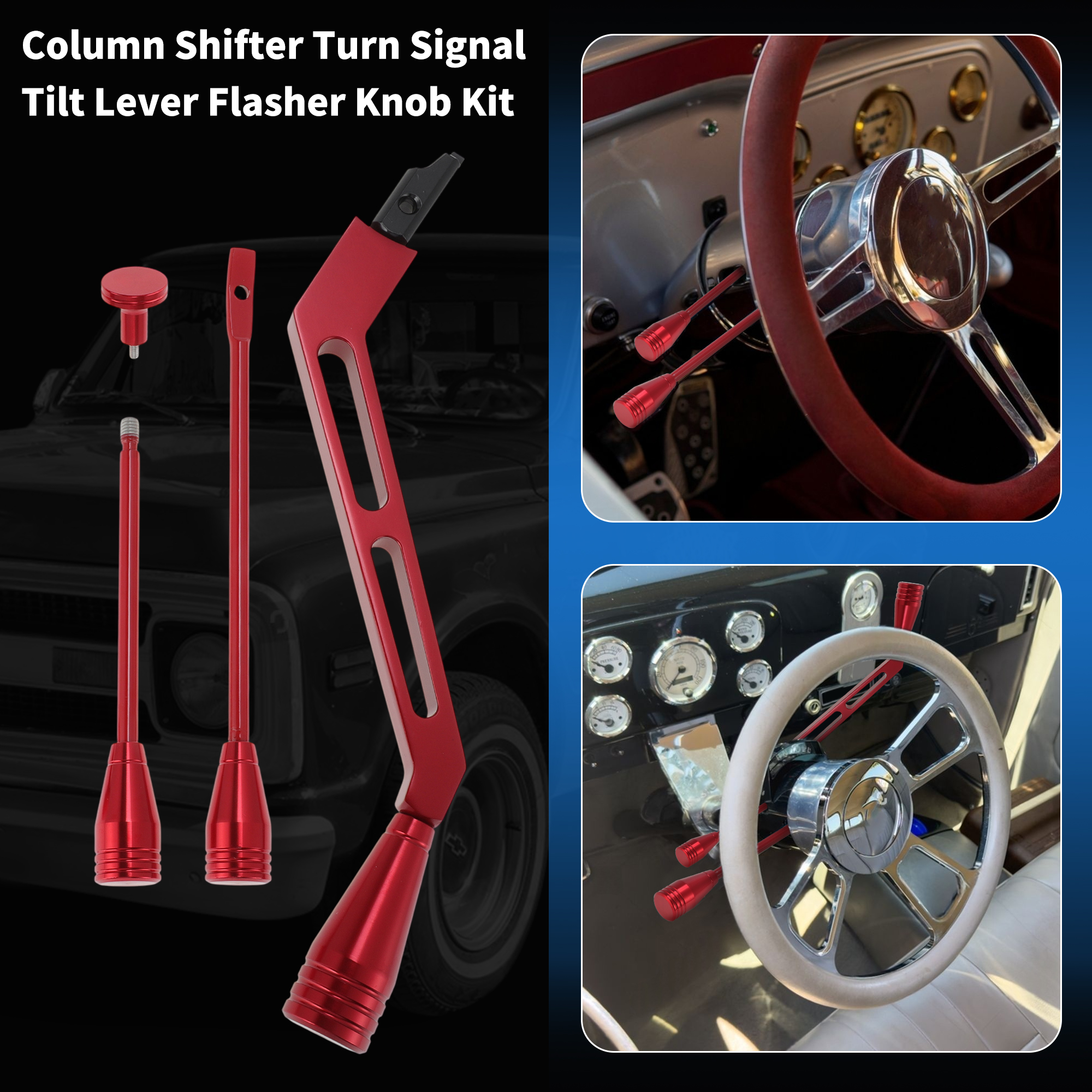 Unique Bargains Turn Signal Tilt Lever Kit for GM 67-94 Standard Column Shifter Red