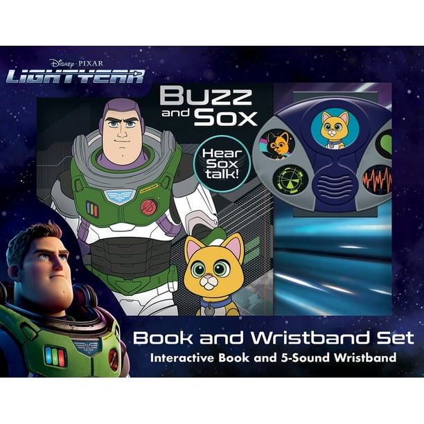 Disney Pixar Lightyear Buzz and Sox Book and 5Sound Wristband Set
