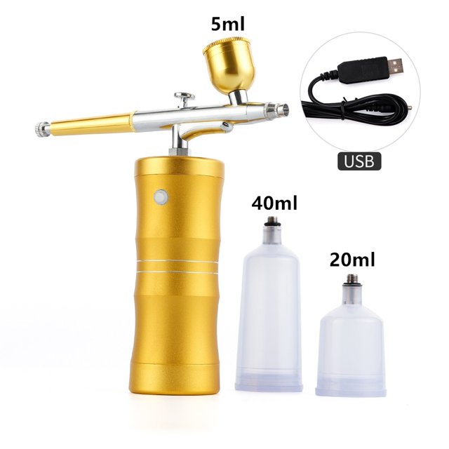 Mini compresor de aire rosa de 0,4mm, pistola de pintura con pincel de aire, aerógrafo para arte de uñas, tatuaje, artesanía, pastel, Nano niebla, rociador de niebla Tan Jianjun unisex
