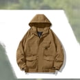 thumbnail image 5 of LYSMORA 2026 Men's Multi Pocket Hood Utility Softshell Jacket, Cargo Zipper Waist Pockets Hook Loop Cuff Long Sleeve Loose Fit Hiking Travel Outerwear, 5 of 7