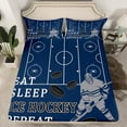 thumbnail image 2 of Castle Fairy Boys Girls Eat Sleep Ice Hockey Twin Sheet Sets 3pcs,Ball Gamer Twin Fitted Sheet Microfiber,Sport Theme Breathable Flat Sheet,Luxury Bedroom Decor, 2 of 7