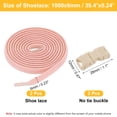 thumbnail image 2 of Uxcell 2 Sets Elastic Tieless Shoe Laces No Tie Flat Shoelaces Stretch Shoes Strings for Adults Sneakers, Cherry Blossom Pink, 2 of 6