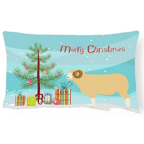 Carolines Treasures BB9347PW1216 Horned Dorset Sheep Christmas Canvas Fabric Decorative Pillow, Teal, 12H x16W,