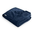 thumbnail image 1 of Bare Home Microplush Fleece Textured Blanket - 300 GSM - Fuzzy Microfleece - Soft & Plush - King, Dark Blue, 1 of 6
