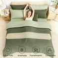 thumbnail image 3 of BDEUS 5 Pieces Comforter Set Twin/Twin-XL，Bed in A bag，All Seasons Bedding sets with Comforter,Fitted Sheet,Flat Sheet,Pillowcase & Shame，Olive green, 3 of 8