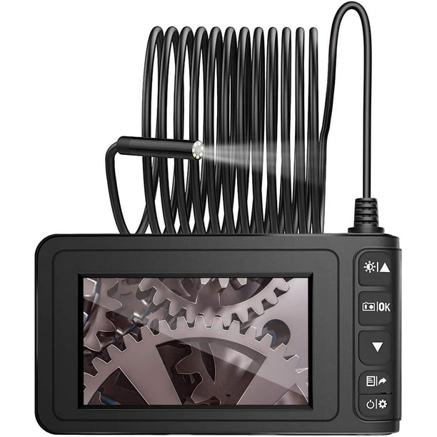 Caméra d'inspection Endoscope Endoscope Industriel, 10M 1080P Full HD 4.3  LCD Numérique Semi-Rigide Serpent Tube Caméra d'Enregistrement Vidéo  Étanche avec Batterie 1700mAh 1.6-198 Focus - Noir 