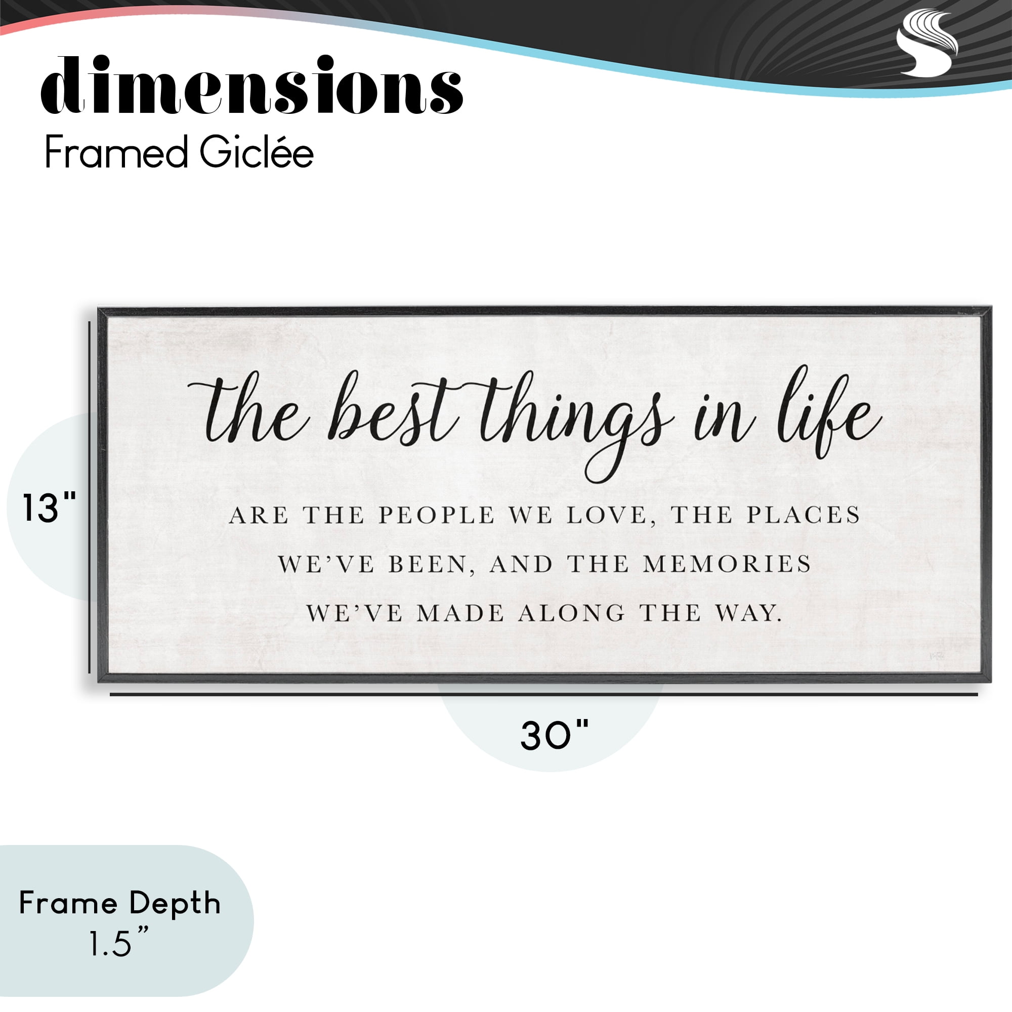 Stupell Industries Best Things In Life Uplifting Black Framed Giclee Art, design by Natalie Carpentieri