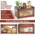 thumbnail image 4 of Bamboo Bread Box for Kitchen Countertop, Large Capacity Bread Storage Container Farmhouse Bread Box with 3 Sides Wavy & Back Clear Window, Breadbox Bin Holder for Homemade Bread, Rustic Brown, 4 of 14