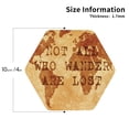 thumbnail image 2 of Honeii Not All Those Who Wander Are Lost2 print Leather Coaster Set of 4, ideal for safeguarding your furniture from drinks spills and effortless cleanup-Hexagon, 2 of 6