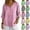 #02 Hot Pink, variant on Vertical Striped 3/4 Sleeve Blouses for Women Summer Button Down Linen V Neck Shirts Lightweight Casual Vacation Tops,XL,#02 Yellow