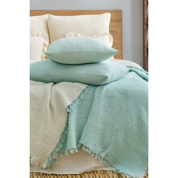 Soft 100% Cotton Muslin Bed Shams, Standard Size 2 Pieces Shams - 20 x 30 in