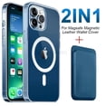 thumbnail image 2 of For Magsafe Magnetic Wireless Charging Case For iPhone 15 11 12 13 14 Pro MAX Mini XR XS 7 Plus Leather Wallet Card Holder Cover, 2 of 5