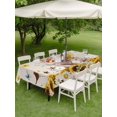 thumbnail image 4 of Outdoor Tablecloth with Umbrella Hole for Patio/Picnic/Party/Camping, Pig Sunflower Western Waterproof Table Cloth Rectangle Table Cover Washable, Rustic Daisy Linen Texture (60"x 102"), 4 of 8