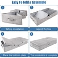 thumbnail image 3 of Underbed Storage Containers Bin with Lids (Set of 2) Large Under Bed Storage Organizer Box with Handle, Foldable Under the Storage Bags for Organizing Clothes, Shoes, Blankets, Pillows-Grey, 3 of 7