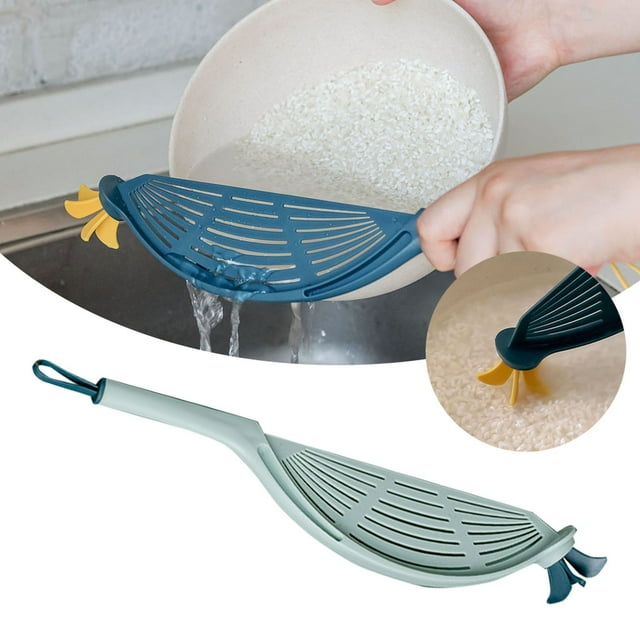 Huayishang Drain Rack Small Hole Rice Sieve Rice Filter Tool Food Prep Strainer Rice Washing Colander Rice Washer Rice Strainer Kitchen Colander Strainer Household Drainer Plastic