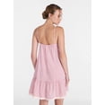 thumbnail image 4 of Joyspun Women’s V Neck Woven Sleep Chemise, Sizes XS-3X, 4 of 6