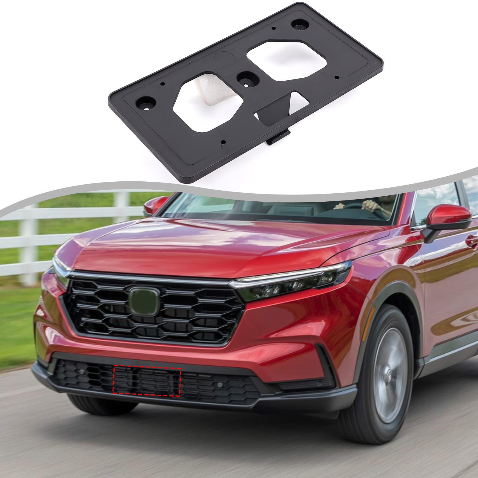 Genuine Honda OEM Front License Plate Bracket For 2023-2025 CR-V - Complete With Hardware