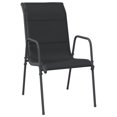 thumbnail image 4 of vidaXL Patio Dining Set Outdoor Table and Chair Black Steel and Textilene, 4 of 7