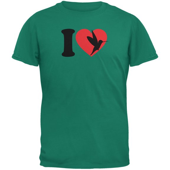 Old Glory Mens I Heart Love Hummingbird Hummingbirds Short Sleeve Graphic T Shirt