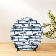 thumbnail image 6 of Yiaed Retro Coconut Tree Print Bone China Decorative Plate Ceramic Dinner Plates Art Crafts with Display Stand-7in, 6 of 6