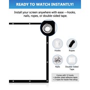 120 inch Projector Screen 16:9, 4K HD Indoor Outdoor Wall Mount Foldable Portable Movie Screens, Anti-Crease Projection Screen for Home Theater