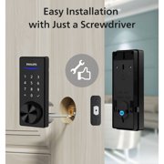 Philips Bluetooth Touchscreen Electronic Deadbolt with Wifi Bridge Matte Black