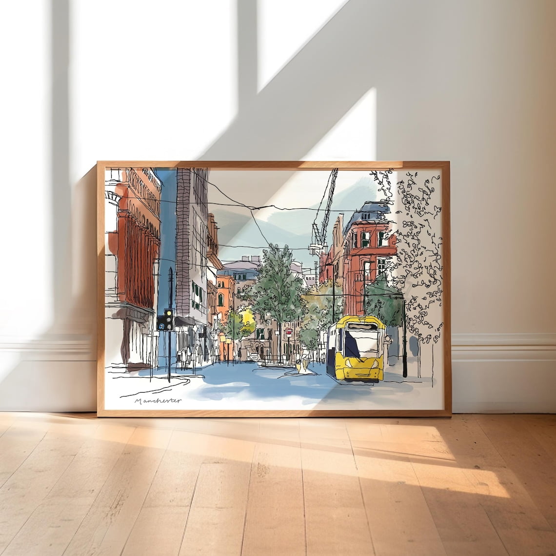 Manchester Urban Cityscape Travel Wall Decor Unframed Paper Print