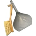 thumbnail image 2 of Dependable Industries Natural Bamboo Brush and Gray Dustpan Set Ideal for Household Cleaning, Kitchen, Bathroom, 2 of 5