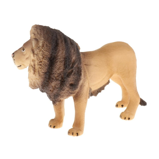 KLKCMS Figurines d'Animaux Mini Figurines Réalistes d'Animaux Jouet Peint à la Main Modèle Lion Mâle 2