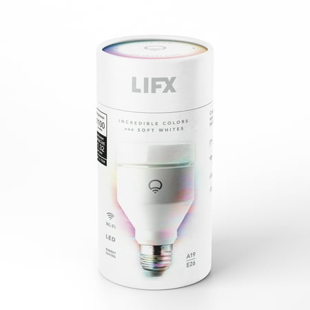 LIFX - 1100-Lumen, 11W Dimmable A19 LED Light Bulb, 75W Equivalent - Multicolor