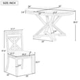 thumbnail image 4 of Eley 5pc Dining Set Round Table 4x Side Chairs - Brown+White, 4 of 36
