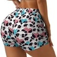 thumbnail image 2 of Kdxio Heart Panda Print Workout Shorts for Women Seamless Soft Smooth Gym Yoga Scrunch Active Shorts, 2 of 9