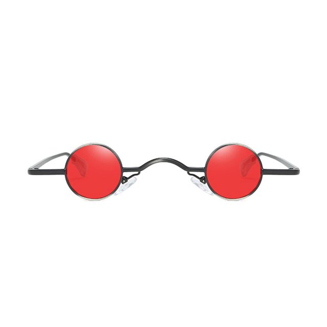 Gafas de sol unisex vintage rock punk clásicas pequeñas y redondas con marco de metal anti UV