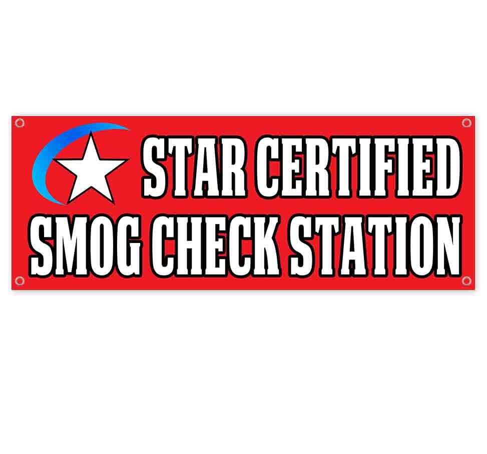 36x96 SMOG Check Banner Sign auto Automotive Pollution car Inspection 
