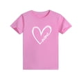 thumbnail image 2 of WREESH Family Matching T-Shirts for Women Fashion Short Sleeve T-Shirts with Playful Heart Graphic Tees for The Whole Family Pink, 2 of 5