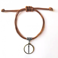 thumbnail image 1 of Internet Cable Black Plug Pattern Bracelet Leather Hide Rope Wristband Brown Jewelry, 1 of 3