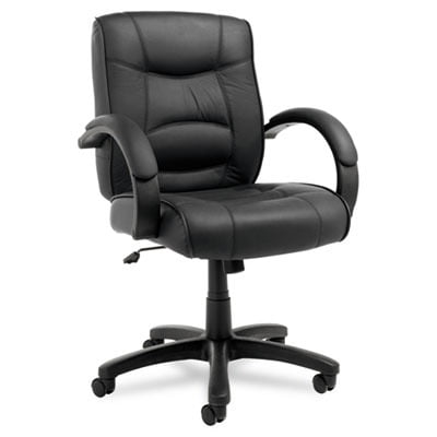 Strada Series Mid-Back Swivel/Tilt Chair w/Black Top-Grain Leather