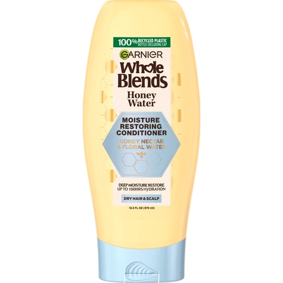 Garnier Whole Blends Honey Water Moisture Restoring Conditioner, Dry Hair, Squeeze, 12.5 fl oz