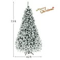 thumbnail image 2 of Costway 7.5ft Pre-Lit Premium Snow Flocked Hinged Artificial Christmas Tree w/ 450 Light, 2 of 9