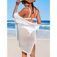 thumbnail image 5 of Alove Women Swimsuit Cover up Hollow Out Button down Crochet Beach Dress Side Split Swim Bathing Suit Coverups with Pocket, 5 of 8