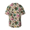 thumbnail image 4 of Balery Tropical Mask Flamingo Men's Casual Button Down Shirt Short Sleeve Textured Summer Cuban Beach Shirts-XX-Large, 4 of 7