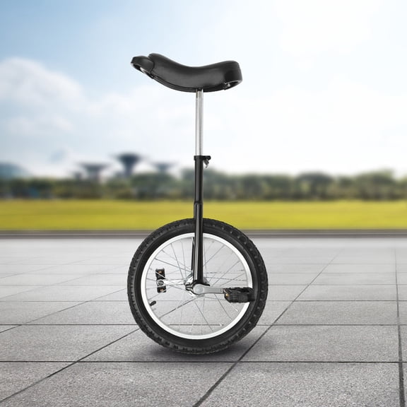 16″ Unicycle with Adjustable Height – Lightweight Manganese Steel & Aluminum Alloy Balance Bike with Comfortable Seat & Grip Handles for Fitness, Balance Training & Everyday Riding