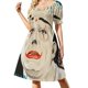 thumbnail image 1 of Póster vintage del payaso alemán Lon Chaney. Vestido de manga corta para mujer. Vestidos para fiesta de bodas., 1 of 7