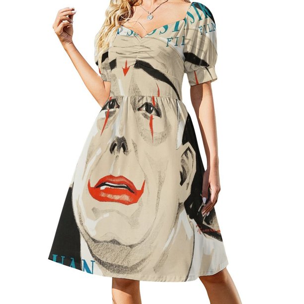 Póster vintage del payaso alemán Lon Chaney. Vestido de manga corta para mujer. Vestidos para fiesta de bodas.