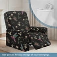 thumbnail image 2 of SCRAWLGOD Hummingbird Daisy Floral Print Black Recliner Chair Covers Stretch Slipcovers for Recliner 4-Piece Washable Recliner Protector 1 Seat Sofa Cover Furniture Protector with Pocket, 2 of 7