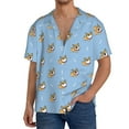 thumbnail image 3 of KLL Corgi Dog Print Men's Shirt Short Sleeve Button Down Summer Cuba Beach Shirts- Small, 3 of 7