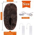 thumbnail image 4 of Men's and Women's Indoor Heated Insulation Slippers 3-speed Temperature Control USB Heating Timing Smart Plush Slippers (Brown), 4 of 9
